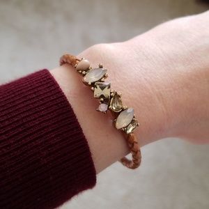 Ann Taylor LOFT sparkle leather magnetic bracelet